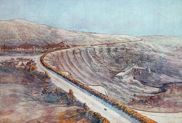 Hydro-Electric Dam, designad av Tony Garnier (1869-1948) från 