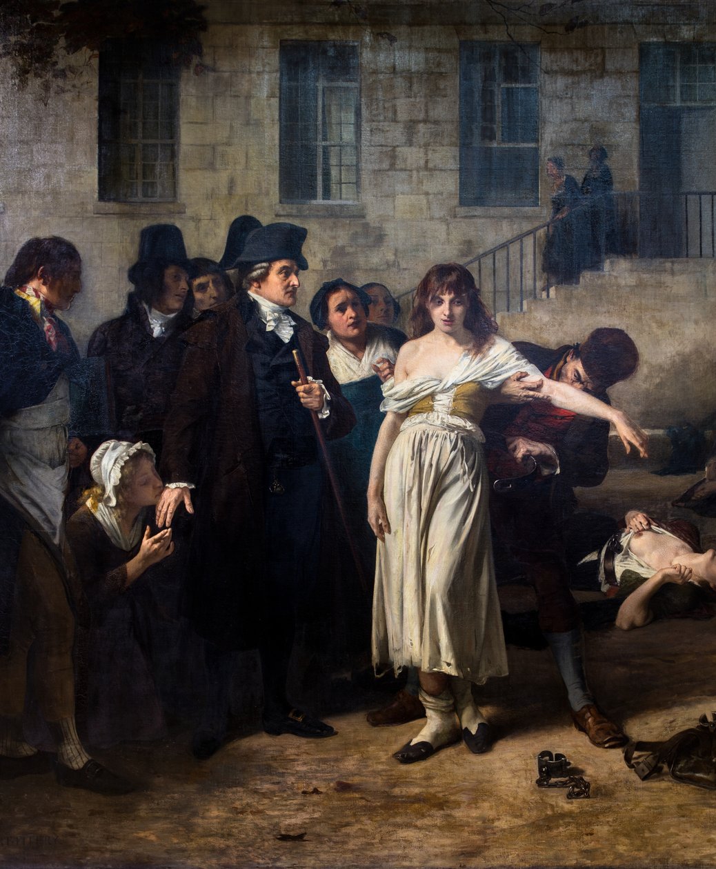 Doktor Pinel befriar de sinnessjuka på Salpêtrière 1795 av Tony Robert Fleury