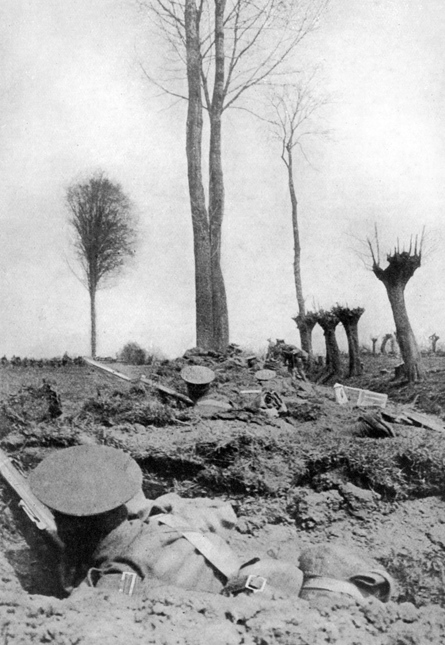 Kings Liverpools regemente väntar på tyskarna, första världskriget, 1914-1918, c1920 av Topical Press Agency