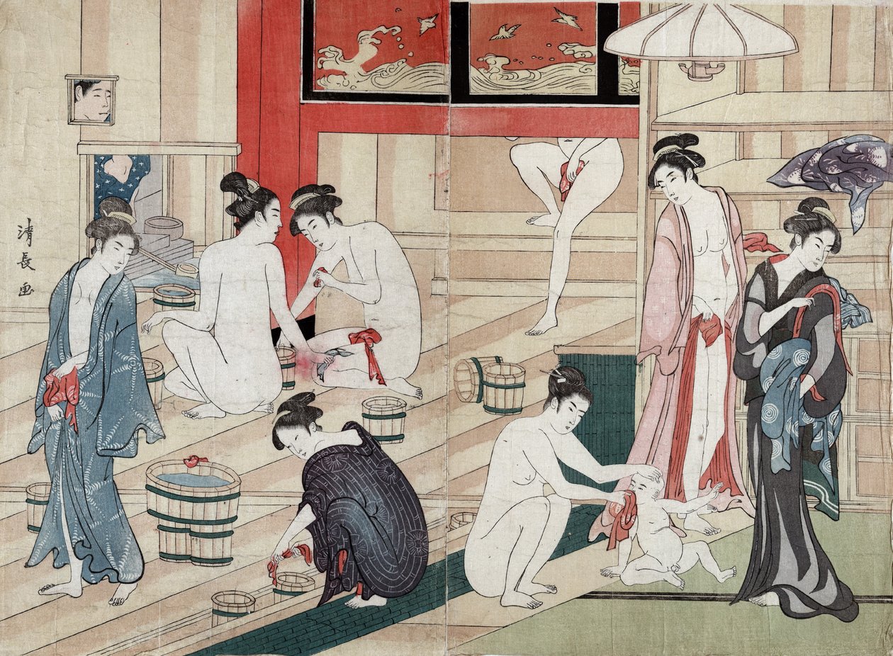 Offentligt badhus, 1780 av Torii Kiyonaga