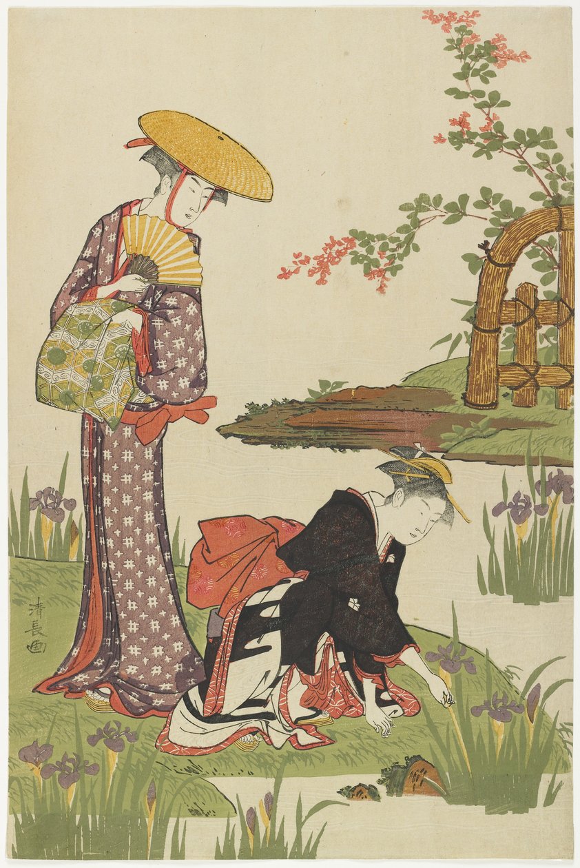 Kvinnor vid en Irisdamm, 1785 av Torii Kiyonaga