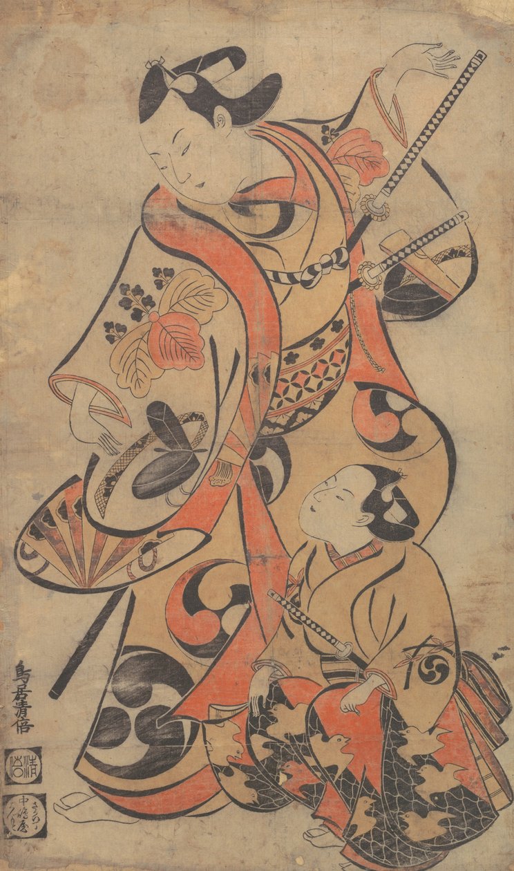 Team Ayame Yoshizawa En samuraj, va? 1713. , mygga. 1713. av Torii Kiyomasu I