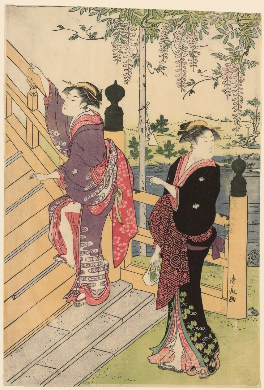 Beundra blåregn vid Kameido Shrine av Torii Kiyonaga
