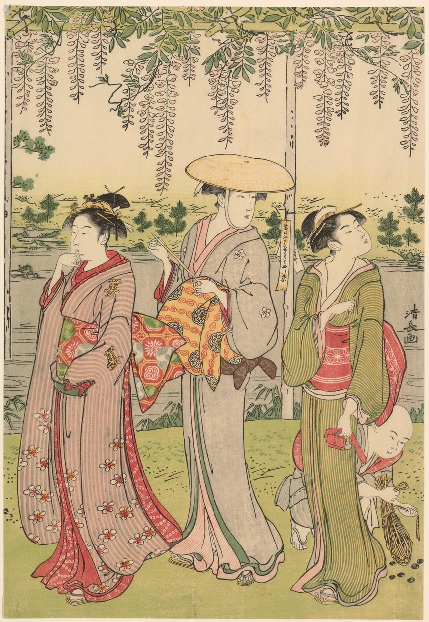 Beundra blåregn vid Kameido Shrine av Torii Kiyonaga