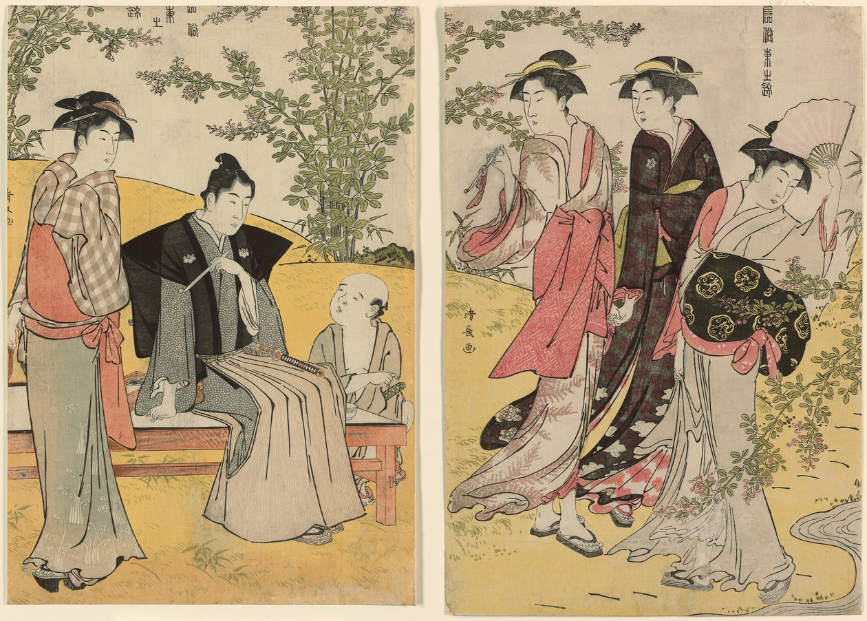 En utflykt på Hagidera, från serien "A Brocade of Eastern Manners (Fuzoku Azuma no nishiki)" av Torii Kiyonaga