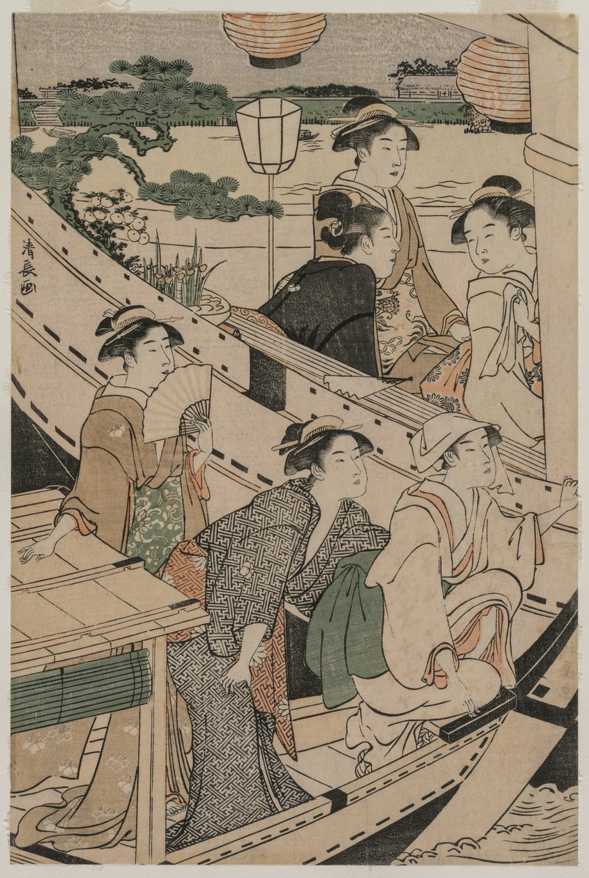 Båtfest på Sumidafloden, 1789. av Torii Kiyonaga