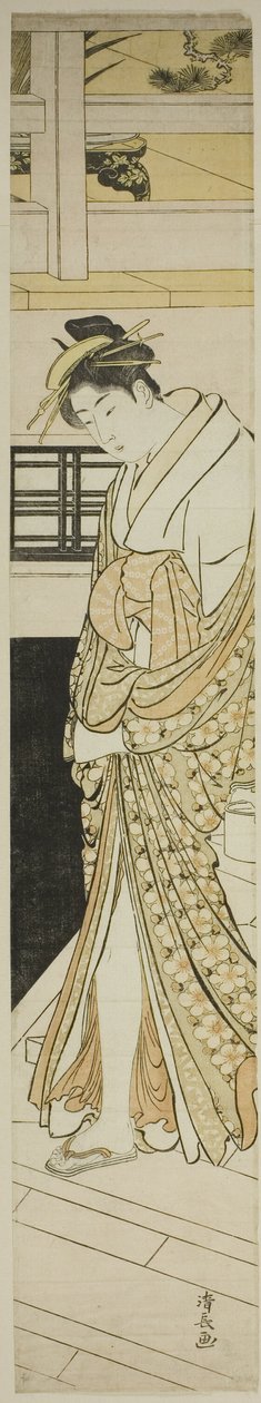 Courtesan nedför trappor av Torii Kiyonaga