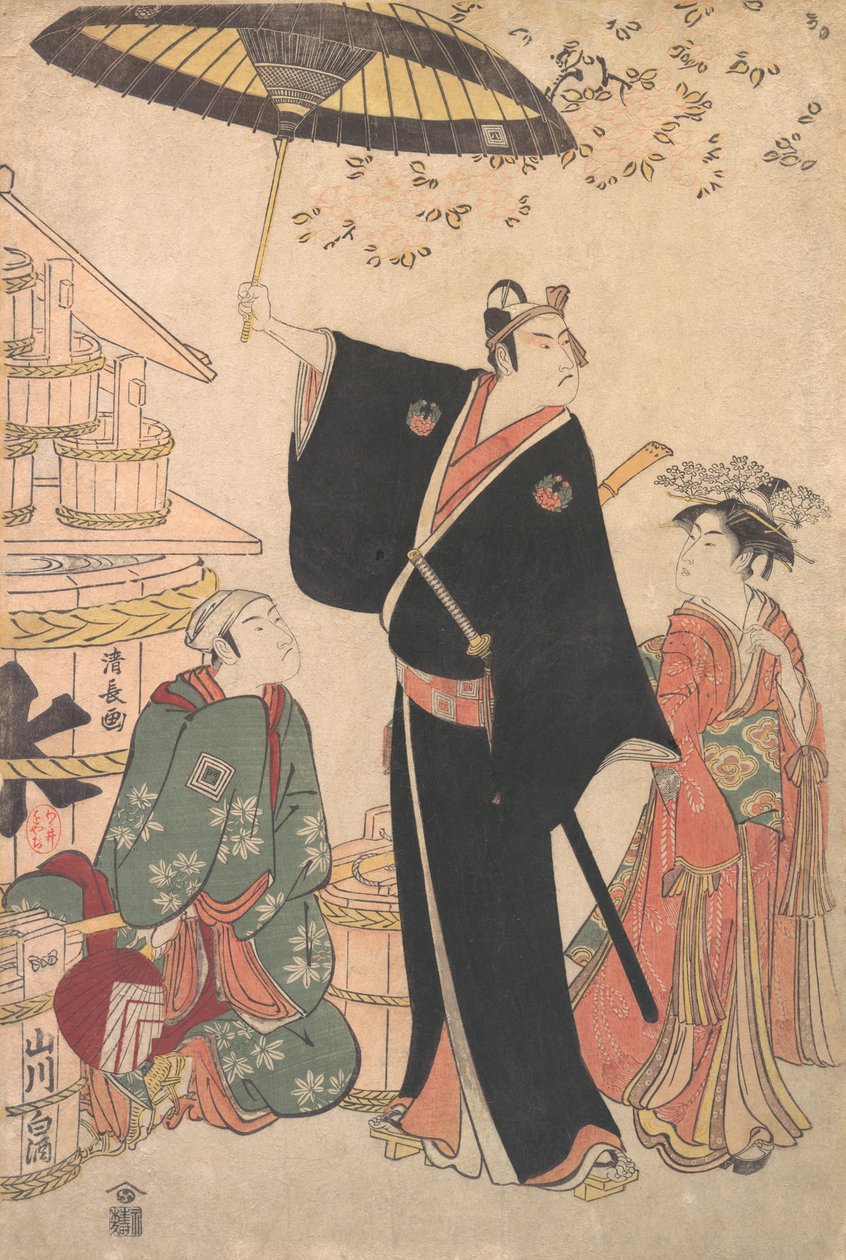 Ichikawa Yaozo III i The Role of Sukeroku från Play Yukari no Edo-sakura, även känd som..., av Torii Kiyonaga