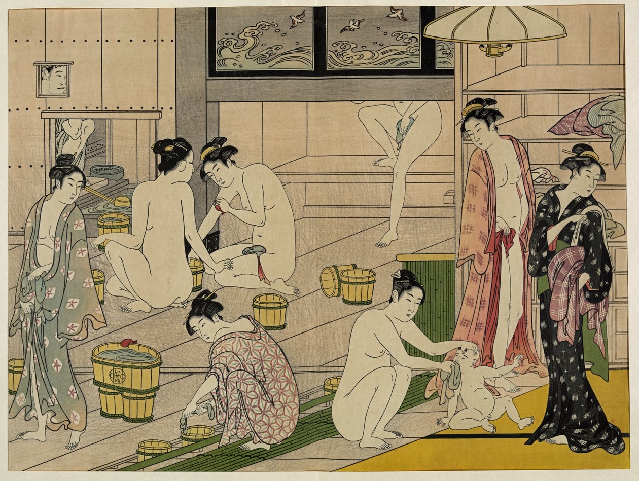 Kiyonaga badhus kvinnor av Torii Kiyonaga