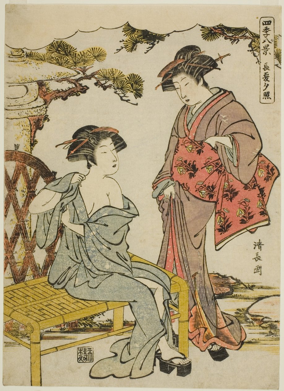 Sunset Glow of Late Summer (Choka no sekisho), från serien "Eight Scenes of the Four Seasons (Shiki hakkei)" av Torii Kiyonaga