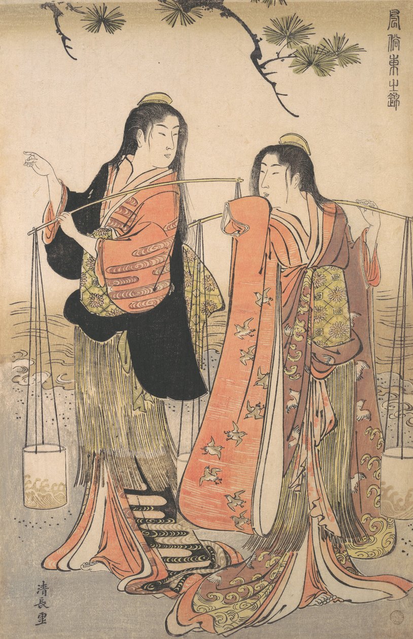 The Dance of the Beach Maidens från serien Brocade of the East, ca. 1770. av Torii Kiyonaga