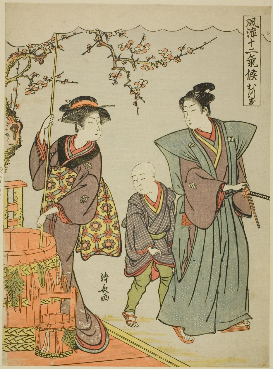 Den första månaden (Mutsuki), från serien "Fashionable Twelve Seasons (Furyu juni kiko)" av Torii Kiyonaga