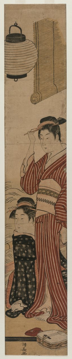 Två geishor på en balkong, 1782. av Torii Kiyonaga