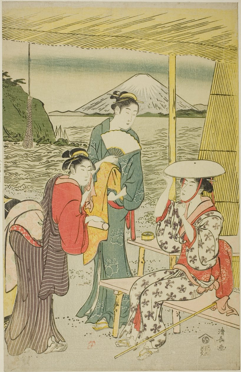 Besökare i Enoshima av Torii Kiyonaga