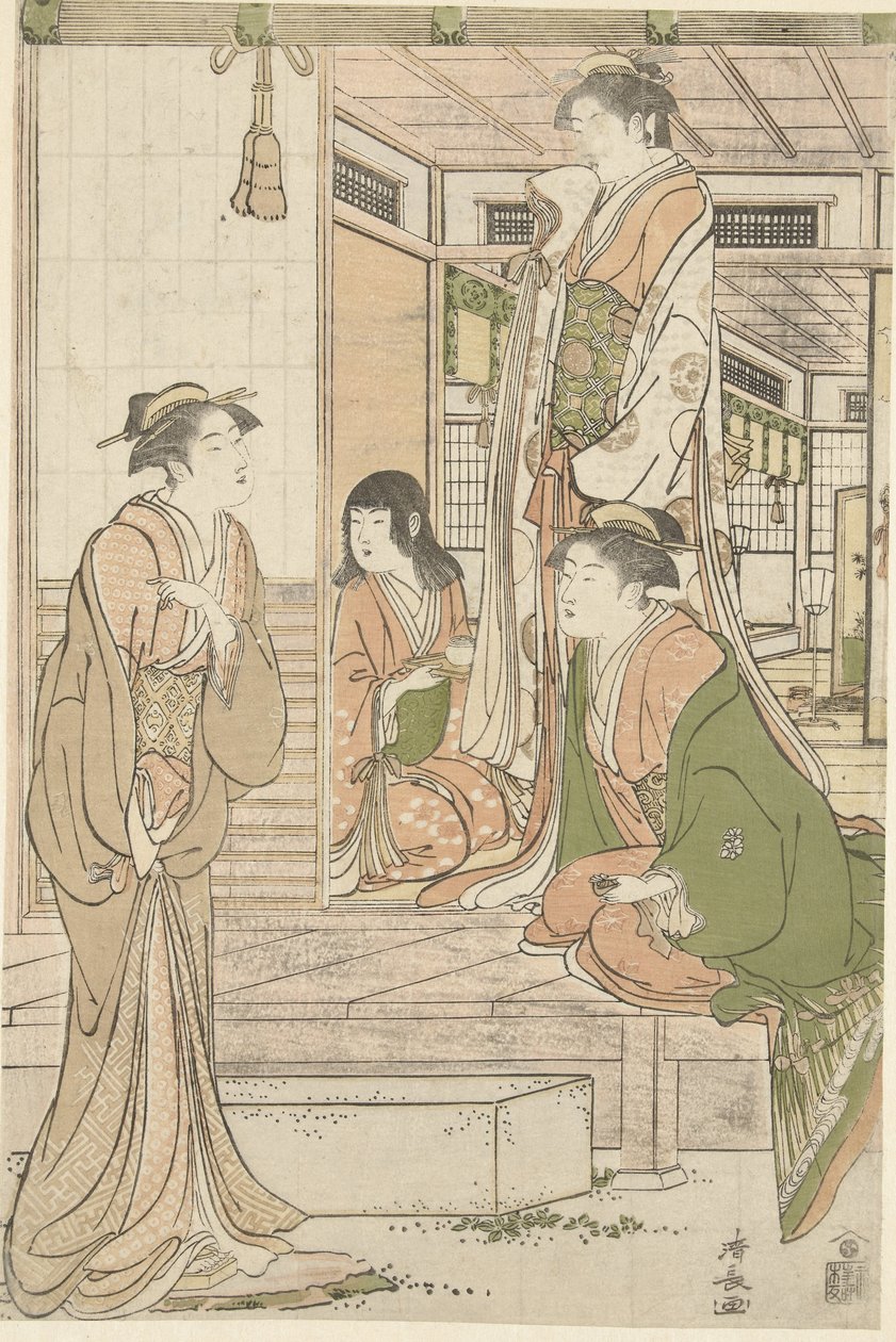 Yoshitsune serenade Joruri hime. av Torii Kiyonaga