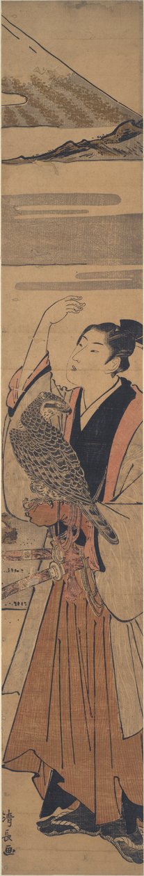 Ung falkonerare av Torii Kiyonaga