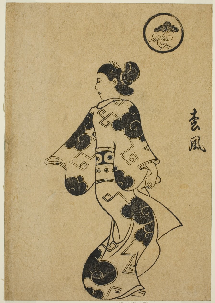 Matsukaze, från "A part m of school r hand s (Keisei bilderbok)" av Torii Kiyonobu I