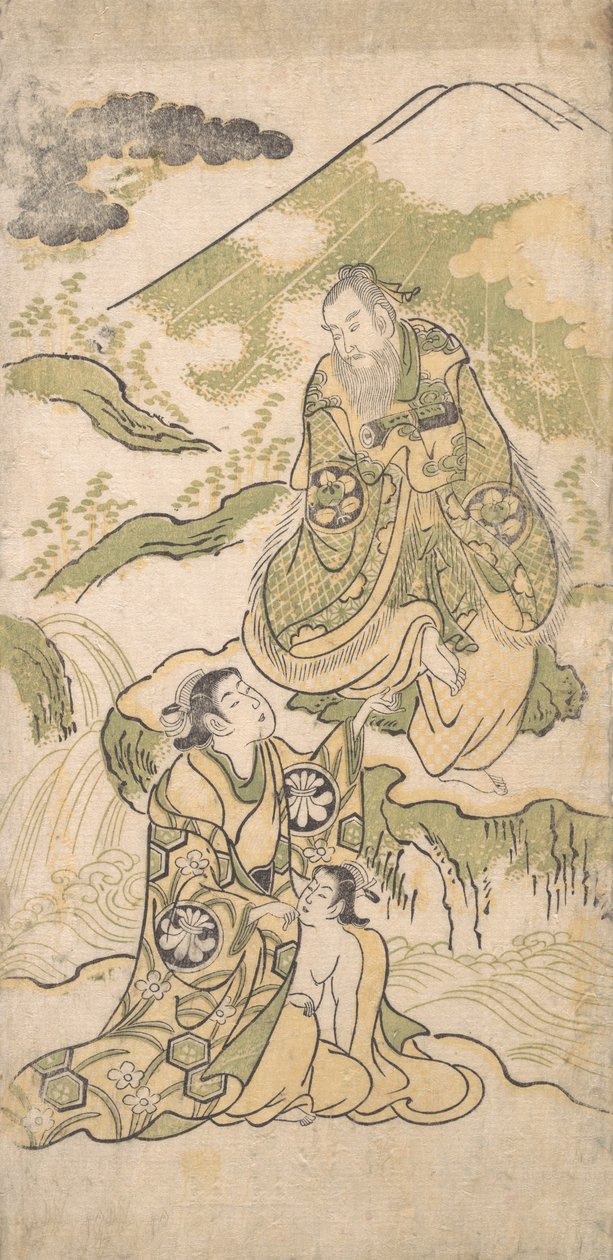 Scen ur ett drama, ca. 1749. av Torii Kiyonobu I