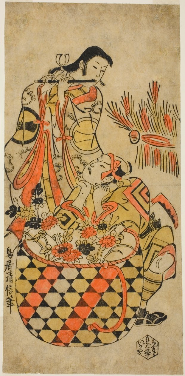 Teac and rs Ichikawa Danjuro bra plan d Ichikawa Monnosuke rang av Torii Kiyonobu I