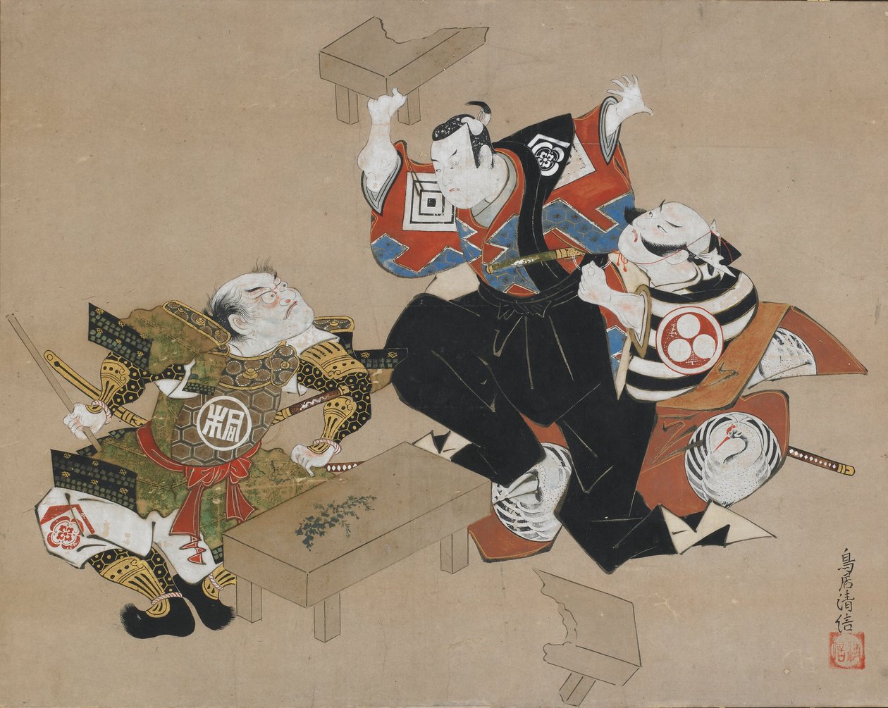 Tear c and rs Ichikawa Dan Juro När jag var en förfader trodde jag d Ogawa Mae Kudo Suketsune, va? 1715. av Torii Kiyonobu I