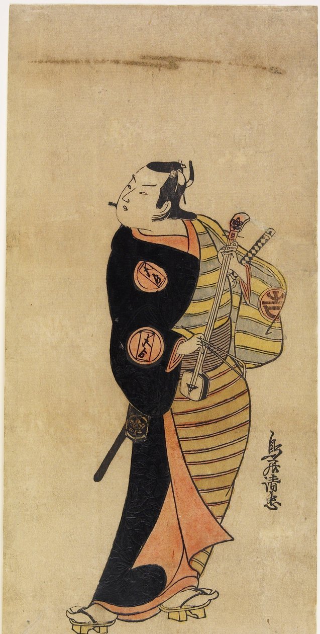Skådespelare Ichimura Takenoj? IV som sidan Kichisabur?, 1718 (handfärgat trätryck) av Torii Kiyotada