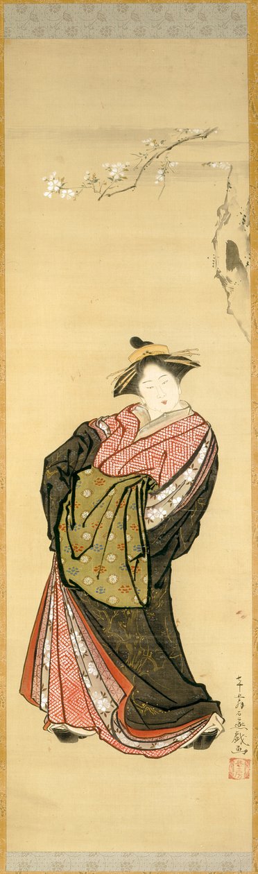 Courtesan och Cherry Branch av Toriyama Sekien