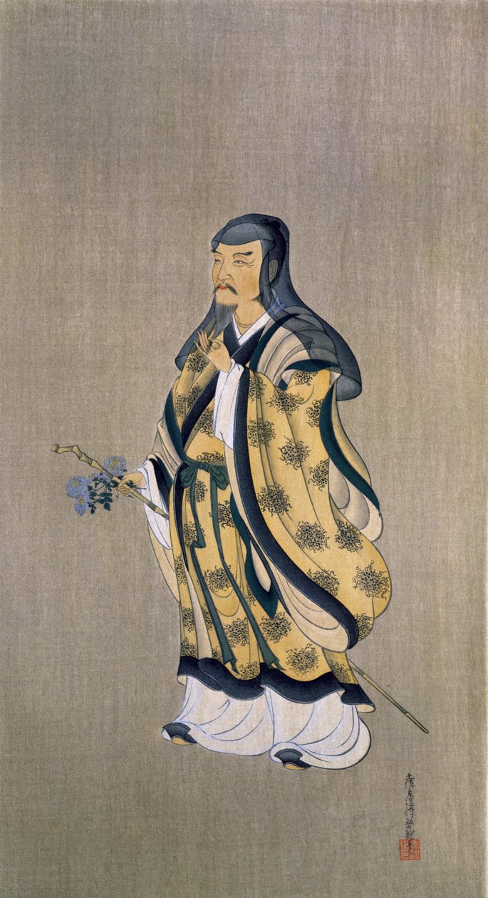 Tao Qian (Tao Yuanming) (365-427), illustration från tidskriften 