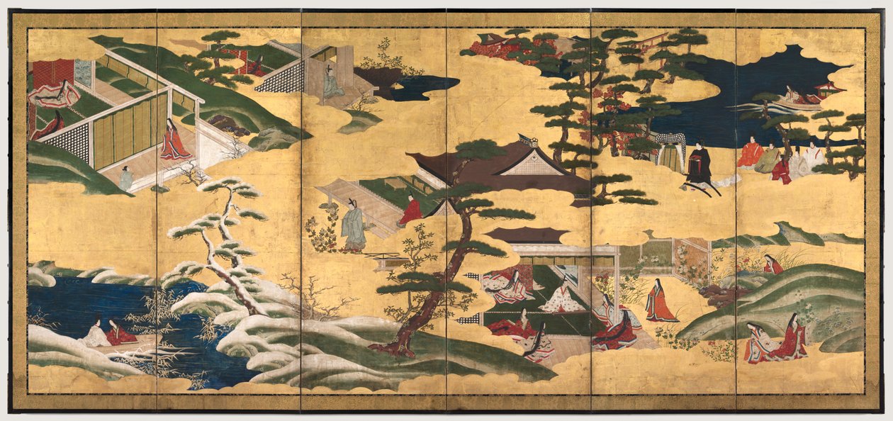 Scener från Sagan om Genji, sent 1700-tal. av Tosa School