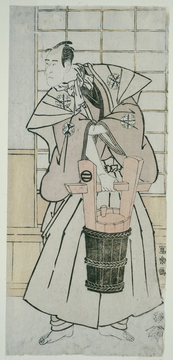 Skådespelaren Ichikawa Komazo spelar Nitta Yoshisada, egentligen Oyamada Taro Takaie (Sandai-me Ichikawa Komazo no Nitta Yoshisada, jitsuwa Oyamada Taro Takaie) av Toshusai Sharaku