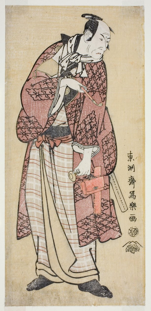 Skådespelaren Matsumoto Koshiro IV som den rika bumpkin från Yamato, faktiskt Magoemon från Ninokuchi Village (Yondai-me Matsumoto Koshiro no Yamato no Yabo Daijin, jitsuwa Ninokuchi-mura Magoemon) av Toshusai Sharaku