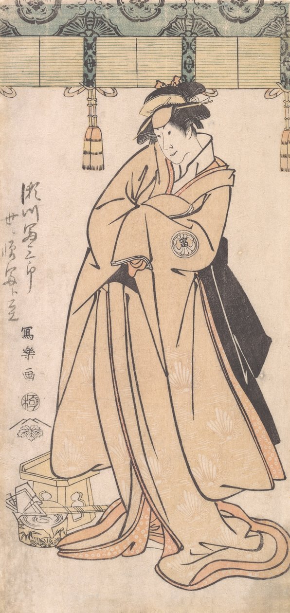 Skådespelaren Segawa Tomisaburo II som Otomos hembiträde Wakakusa, faktiskt Prince Korehito, ..., 1794-7 av Toshusai Sharaku