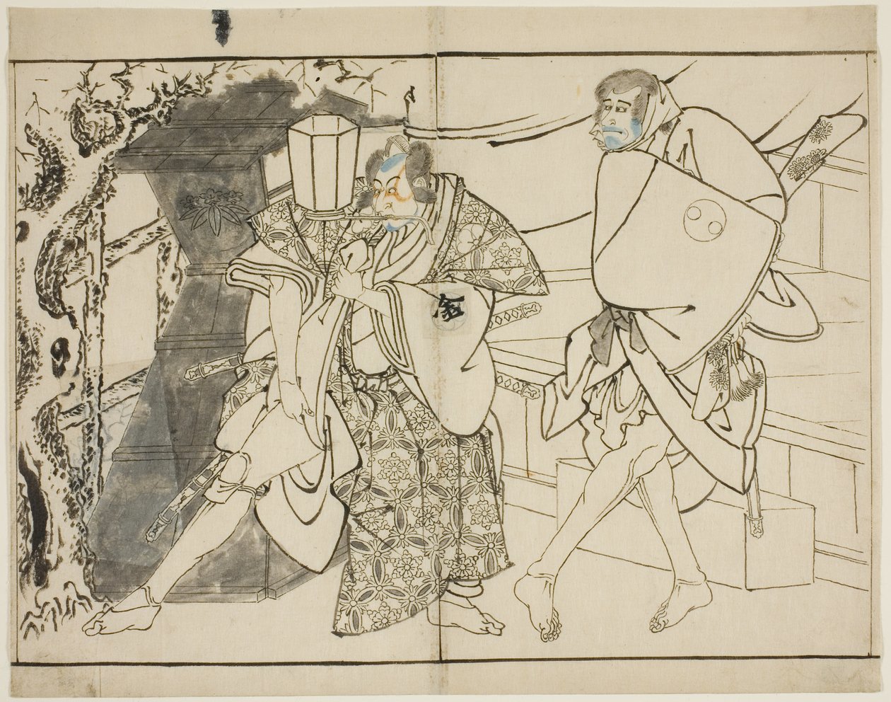 Skådespelarna Arashi Ryuzo och Morita Kanya VIII av Toshusai Sharaku