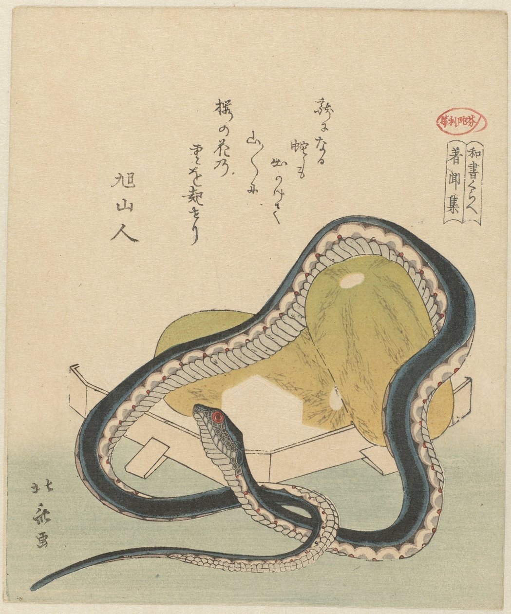 En antologi av hörda saker, förr och nu (variant) Chomonjû (titel på objekt) En jämförelse av japanska skrifter (serietitel) washo kurabe (serietitel på objekt) av Totoya Hokkei