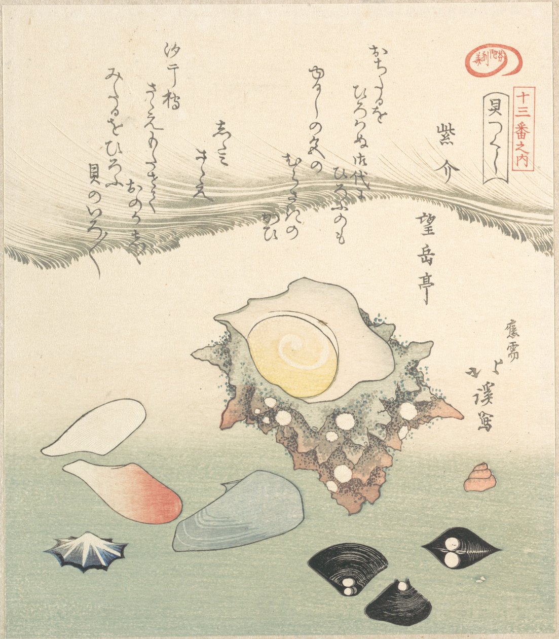 Top-Shell och olika snäckor, 1800-talet. av Totoya Hokkei