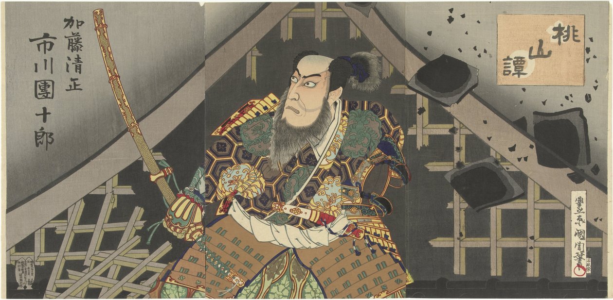 Ichikawa Danjuro är Kato Kiyomasa Kato Kiyomasa Ichikawa Danjuro av Toyohara Kunichika