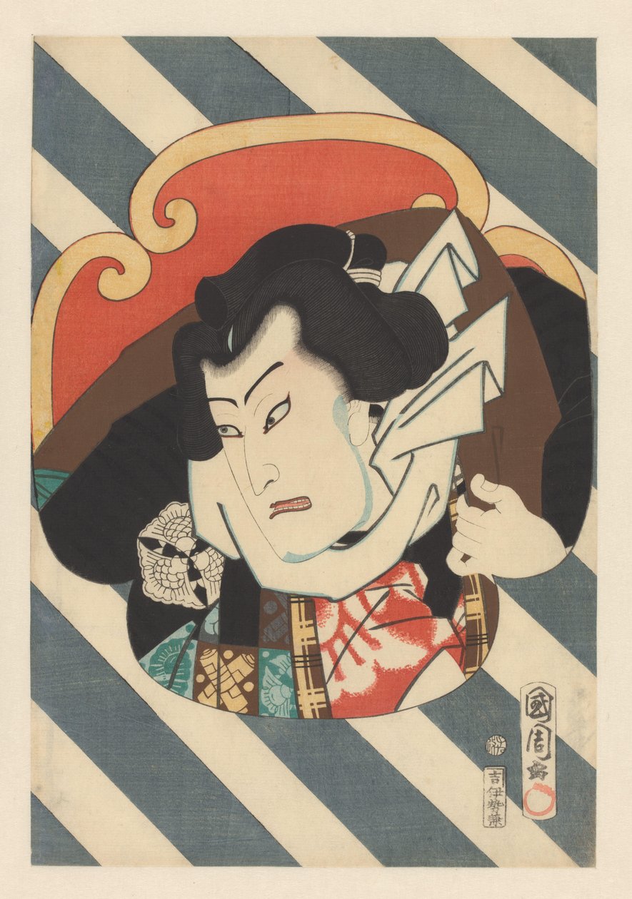 Porträtt av sumobrottaren Nuregami Chôgorô av Toyohara Kunichika