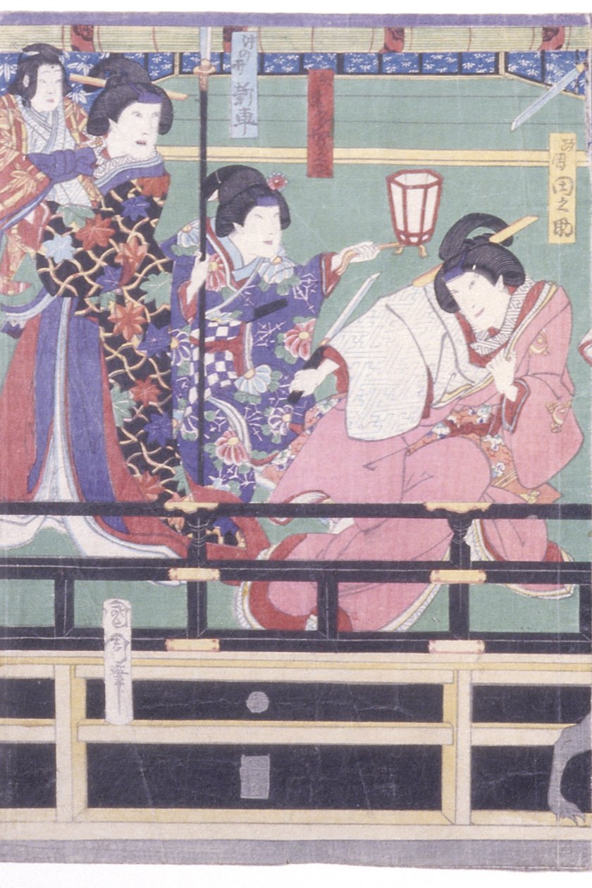 Sendai Hagi (träblock i färg) av Toyohara Kunichika