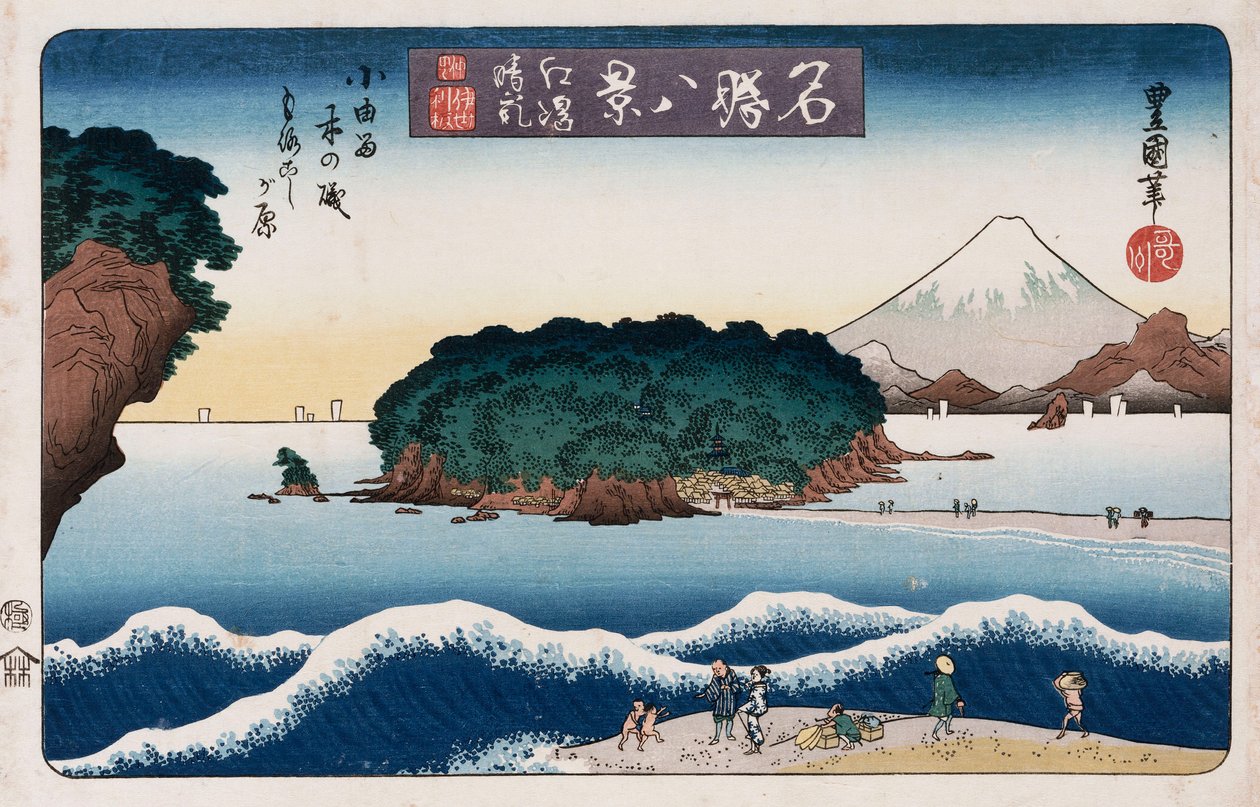 "Clearing Weather, Enoshima", från serien "Åtta vyer över kända platser" av Toyokuni II