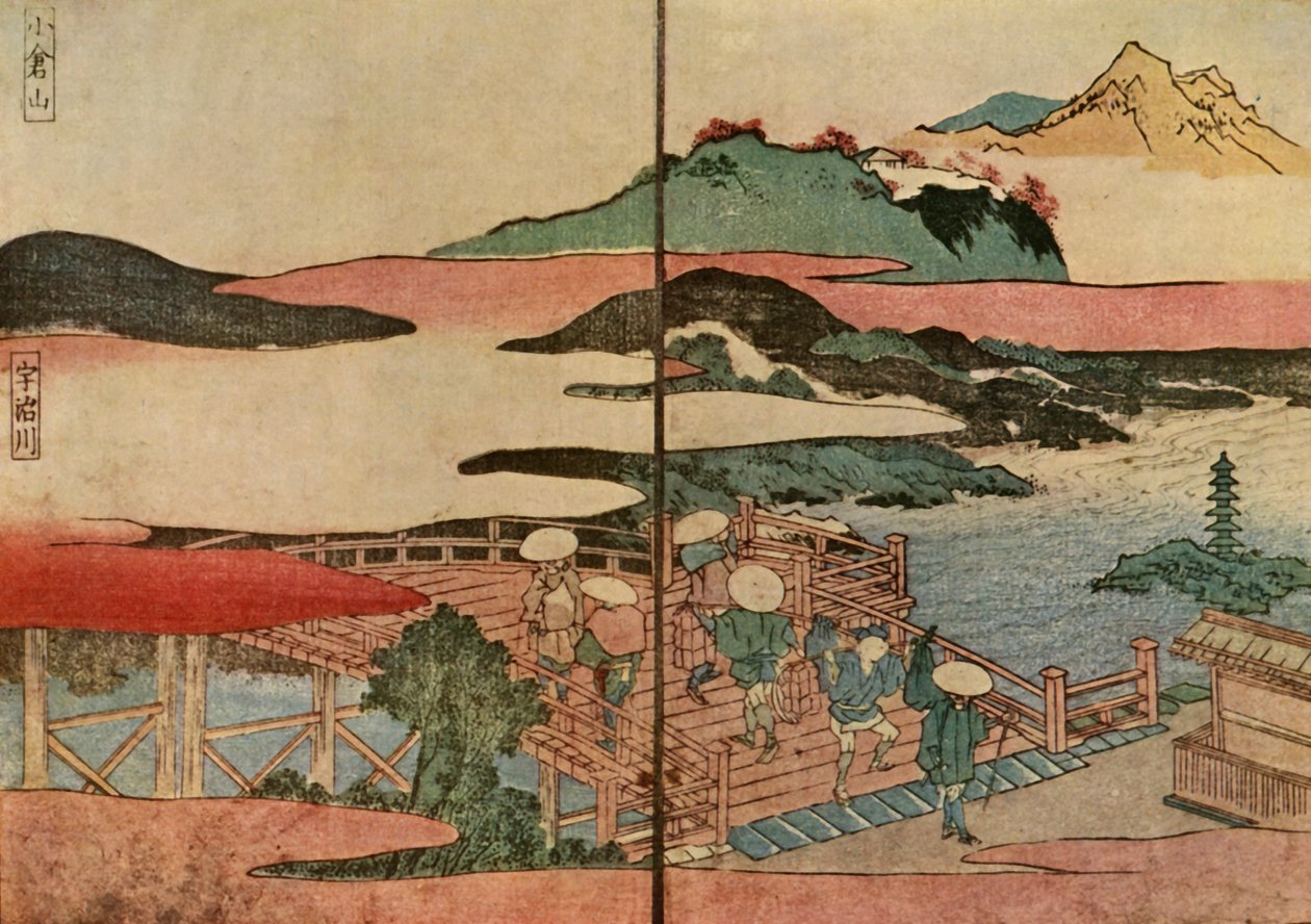 Mount Ogura och Ujifloden, 1824, 1924. av Toyota Hokkei
