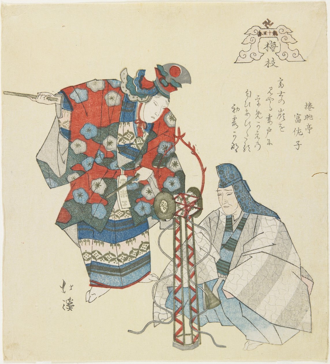 Umegae (Plum Branch), ca 1832 av Toyota Hokkei