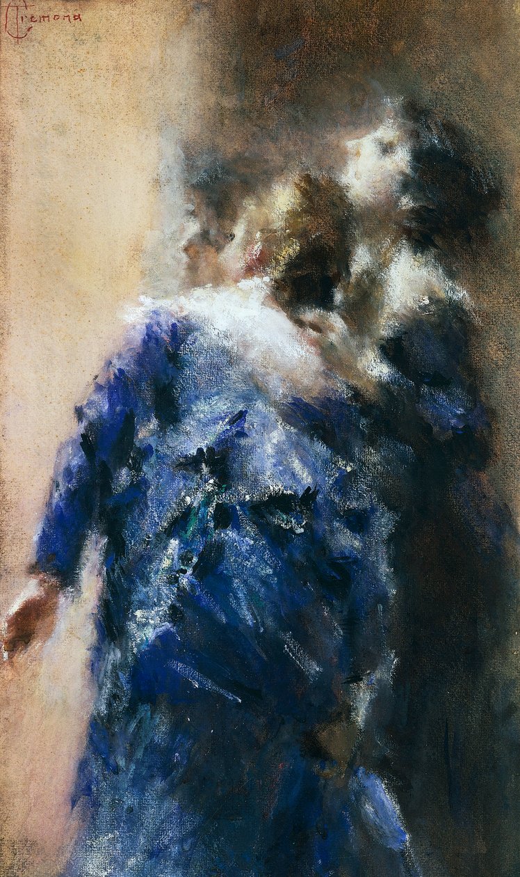 De nyfikna damerna, av Tranquillo Cremona (1837-1878), akvarell på papper, 50x32 cm. av Tranquillo Cremona