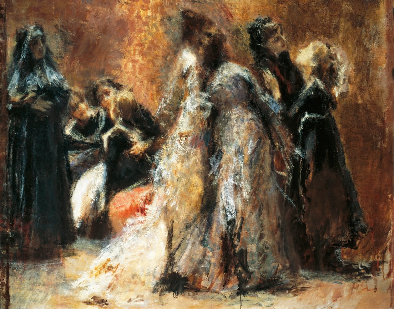 Visiting College, av Tranquillo Cremona (1837-1878), olja på duk av Tranquillo Cremona