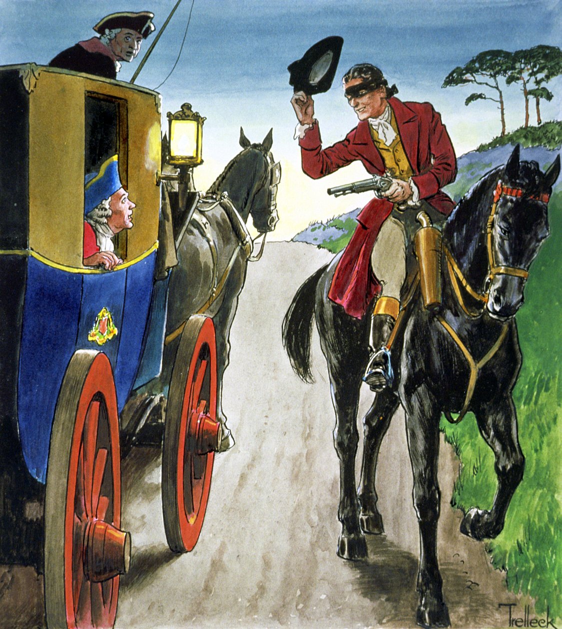 Dick Turpin (1706-39) från "Peeps into the Past", publicerad omkring 1900. av Trelleek