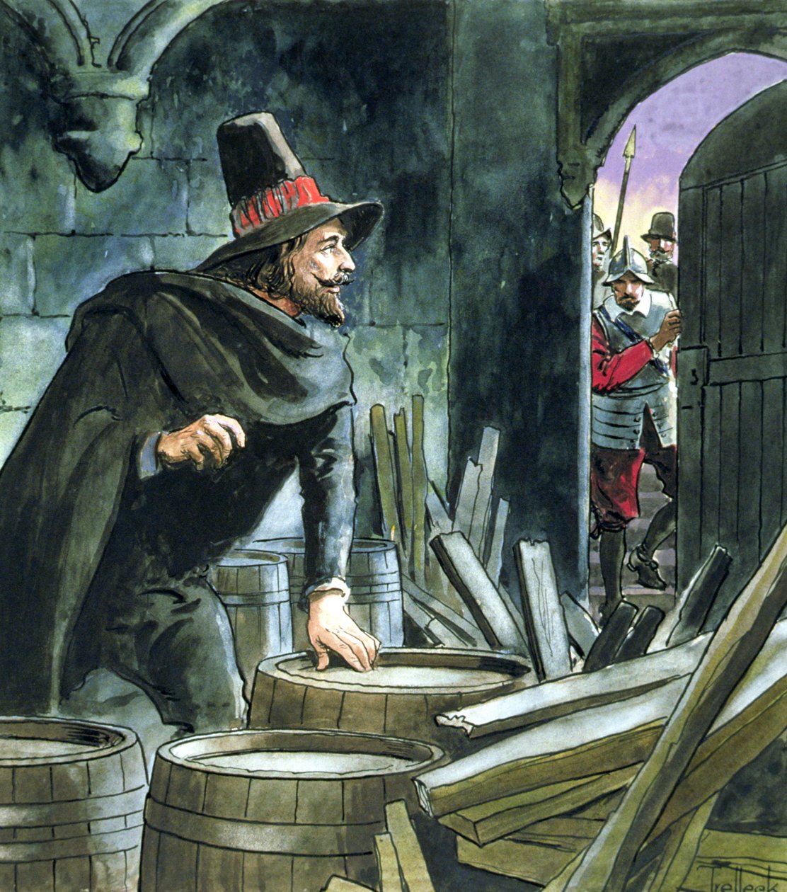 Guy Fawkes, från "Peeps into the Past", publicerad ca 1900 av Trelleek