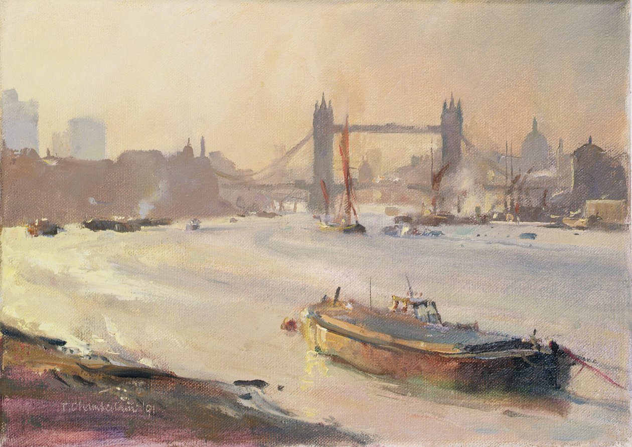 Hösteftermiddag, Pool of London, 1991 av Trevor Chamberlain