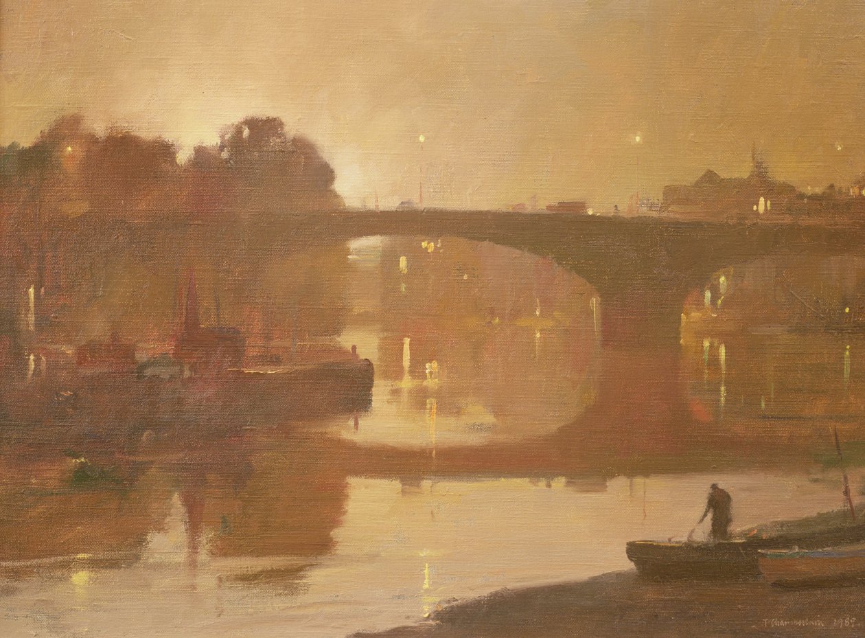 Natt, Kew Bridge, 1989 av Trevor Chamberlain