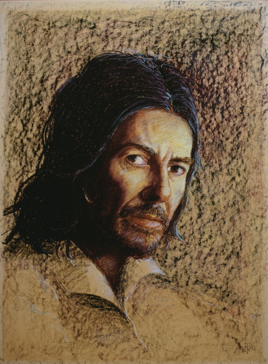 Harrison (1943-2002) (oljepastell ombord) av Trevor Neal