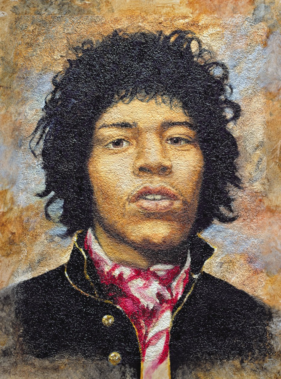 Hendrix (1942-70) (olja på polytexskiva) av Trevor Neal
