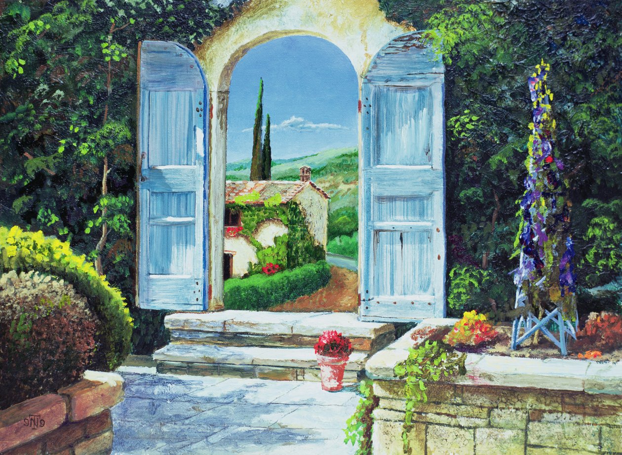Shuttered Doorway, Volterra, Italien, 1999 av Trevor Neal