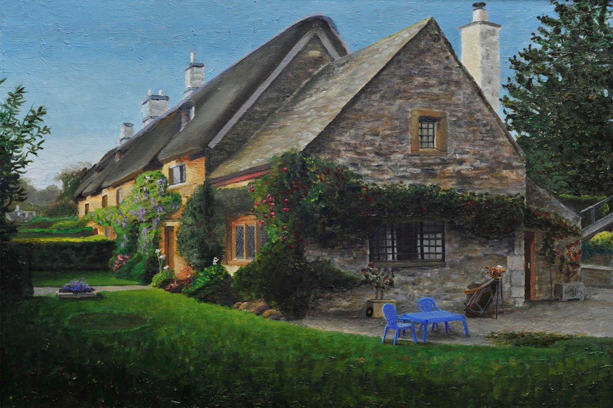 Halmtak stuga, Great Tew, 2014 av Trevor Neal